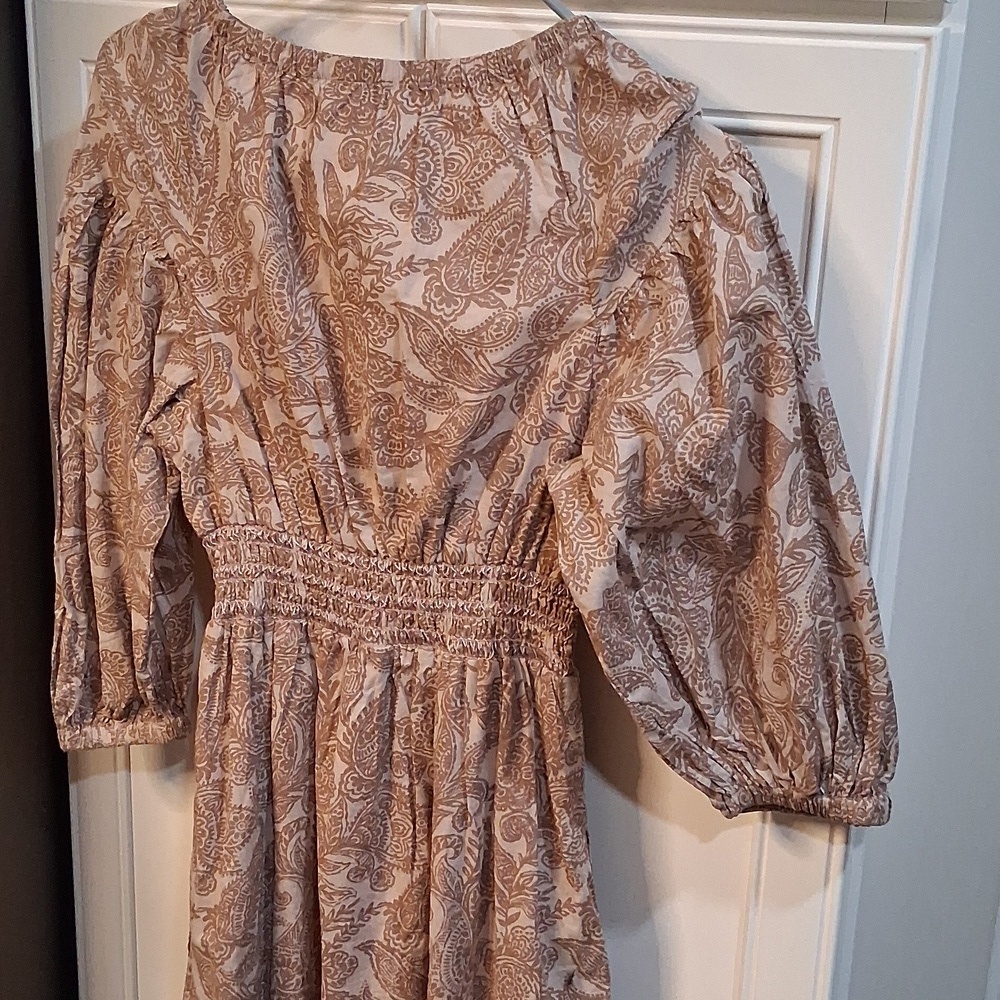 New! Anthropologie Patrons Of Peace Boho Maxi Dress In Sandstone - Picture 6 of 8